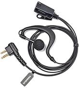HYSHIKRA 2.5mm G Shape Headset with Big PTT Microphone, Compatible with Motorola TLKR T60 T...
