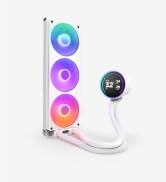3D rendered images of a modern display case or cabinet with purple and blue LED lighting effects, shown from different angles.