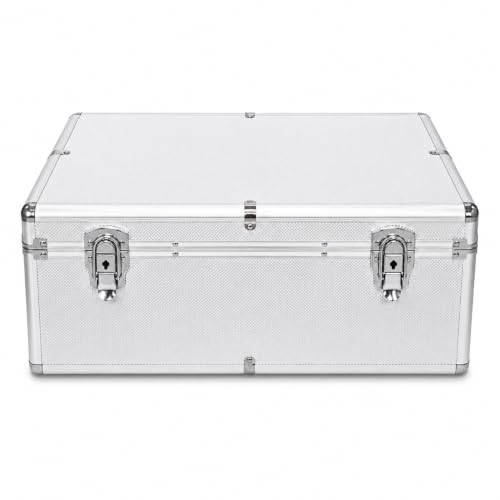 DJ Flight Case Aluminium Style CD DVD Blu-ray Storage Box 500 Disc with Hanging Sleeves