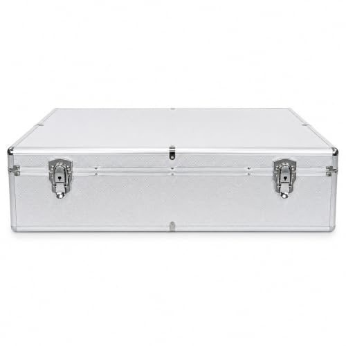 DJ Flight Case Aluminium Style CD DVD Blu-ray Storage Box 1000 Disc with Hanging Sleeves