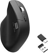 Keychron M5 1000Hz Silent Wireless Ergonomic Mouse, Bluetooth/2.4 GHz/Wired Optical Mouse, Lightw...
