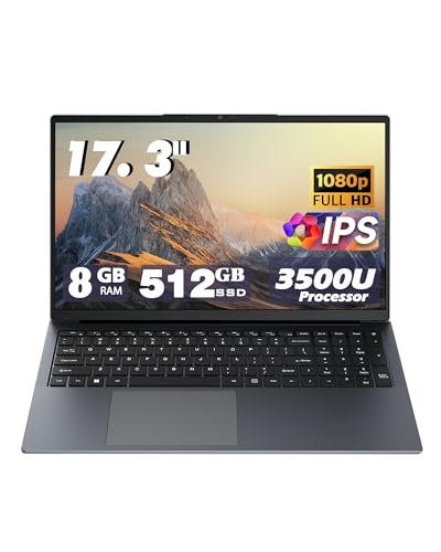 17.3 Inch Business Laptop DDR4 8GB SSD 512GB with AMD 3500U(Up to 3.7GHz) WiFi