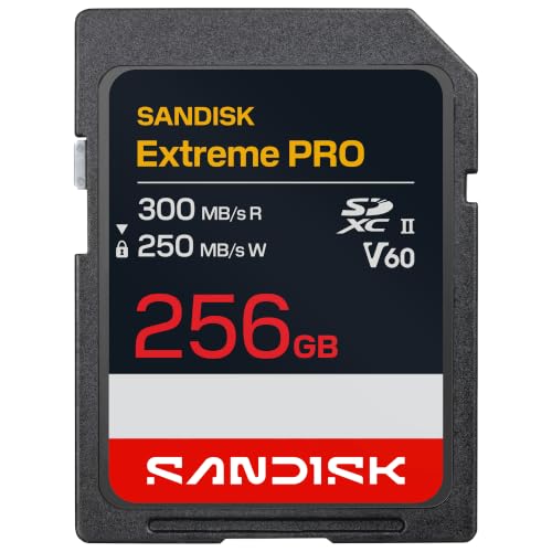 SANDISK Extreme PRO SDXC- UHS-II V60 Card 256GB (Up to 300MB/s read and 250MB/s write