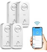 WiFi Water Leak Detector (2.4G WiFi), 90 dB Water Detector Alarm and App Alert, Wireless water le...