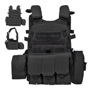 Airsoft Vest Kids - Multiple Pouches Adjustable Protective Gear - Security Kids Vest | for Simulation Paintball Training Hunting Outdoor Cosplay Costume Role Play Combat Battle