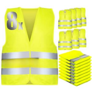 8 Pack Hi Vis Vests