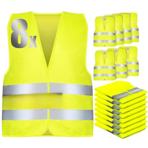 8 Pack Hi Vis Vests