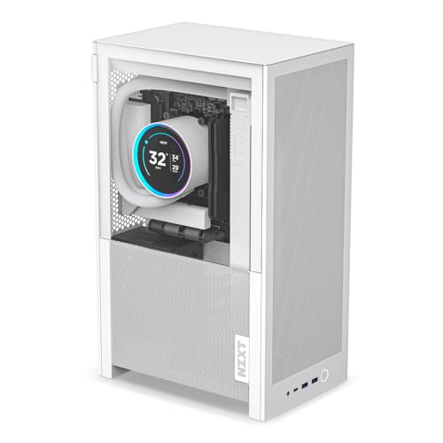 NZXT H2 Flow - Mini-ITX 20.7L Airflow PC Case - White | Compact 20.7L Mini-ITX case with 2 included 120mm top fans and PCIe 5.0 riser. Small-form-factor airflow done right.