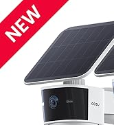 Text reads 'aosuBase 2.0'. White security camera system with two dome-style cameras mounted on white surface, alongside a white central hub unit.