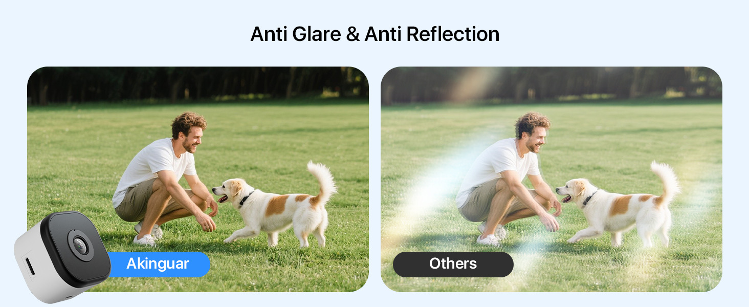 Text reads 'Anti Glare & Anti Reflection', 'Alsogun', 'Others'. Split-comparison showing phone screen anti-glare performance in outdoor sunlight conditions between product and competitor.