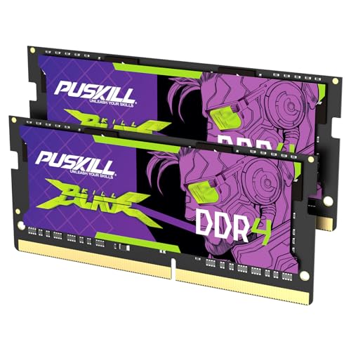 PUSKILL DDR4 Laptop RAM 32GB Kit (2x16GB) 3200MHz (PC4-25600) 260-Pin SODIMM CL22 1.2V - Plug and Play Upgrade for Gaming Laptops and Notebooks