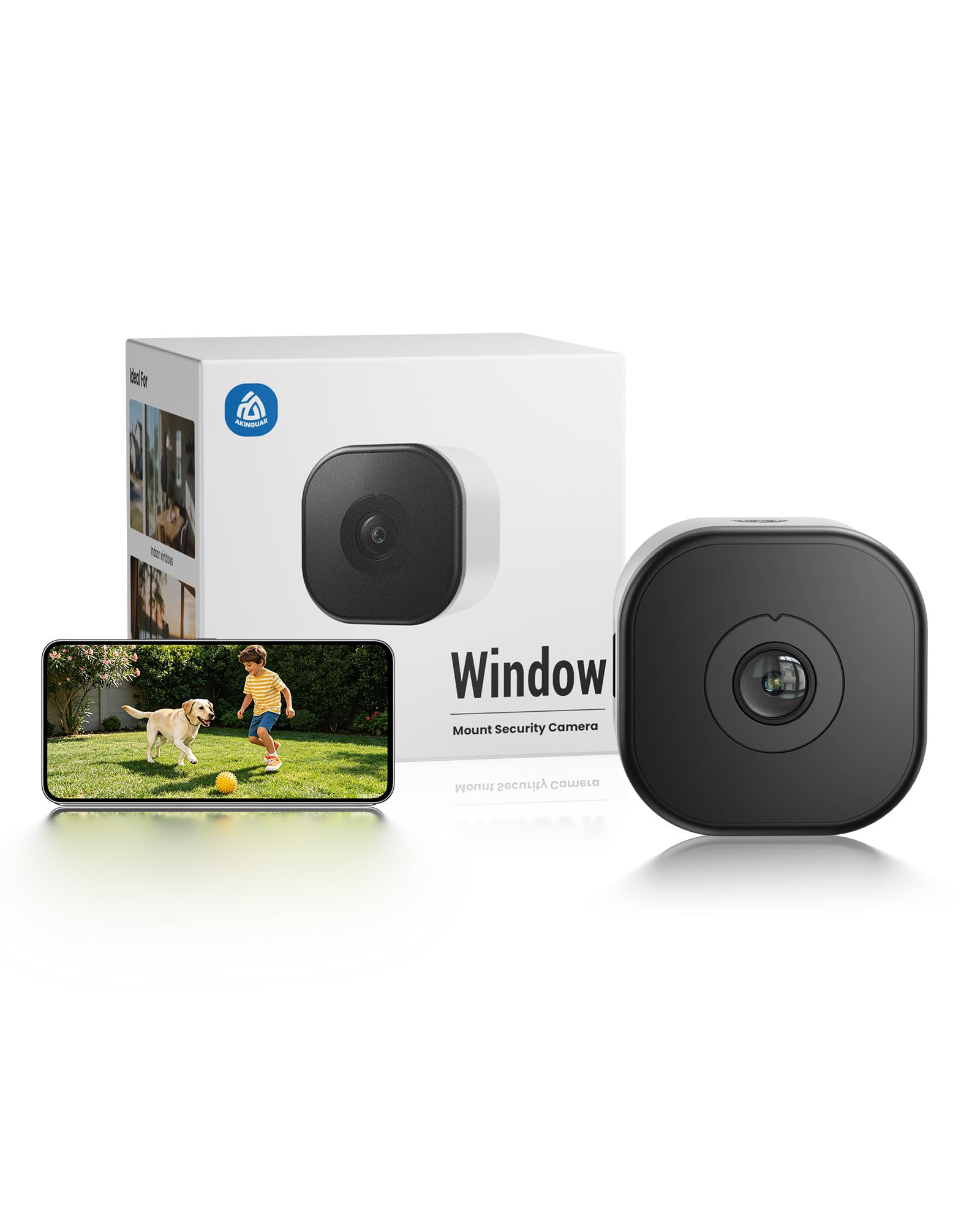 3MP No-Drill Window Camera Magnetic for Home Security