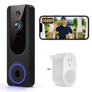 Wireless Doorbell Camera 1080P WiFi with Indoor Receiver | AI Human Detection