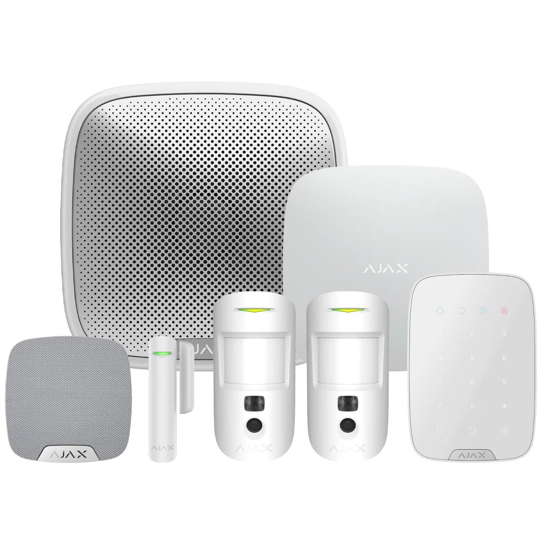 Ajax Smart Home Security System Wireless Alarm Kit with MotionCam | Protect Homes Boats Offices Garages and Holiday Properties (white)