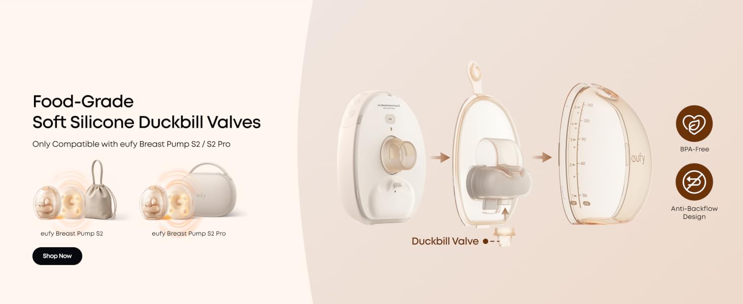 Text reads 'Food-Grade Soft Silicone Earbud Valves' with product showcase of five beige/cream colored silicone earbud valve components arranged horizontally on tan background.