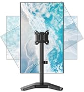 monTEK Quad Monitor Stand Mount, Fully Adjustable Desk Mount for 4 Screen up to 17”-32” and 10KG ...