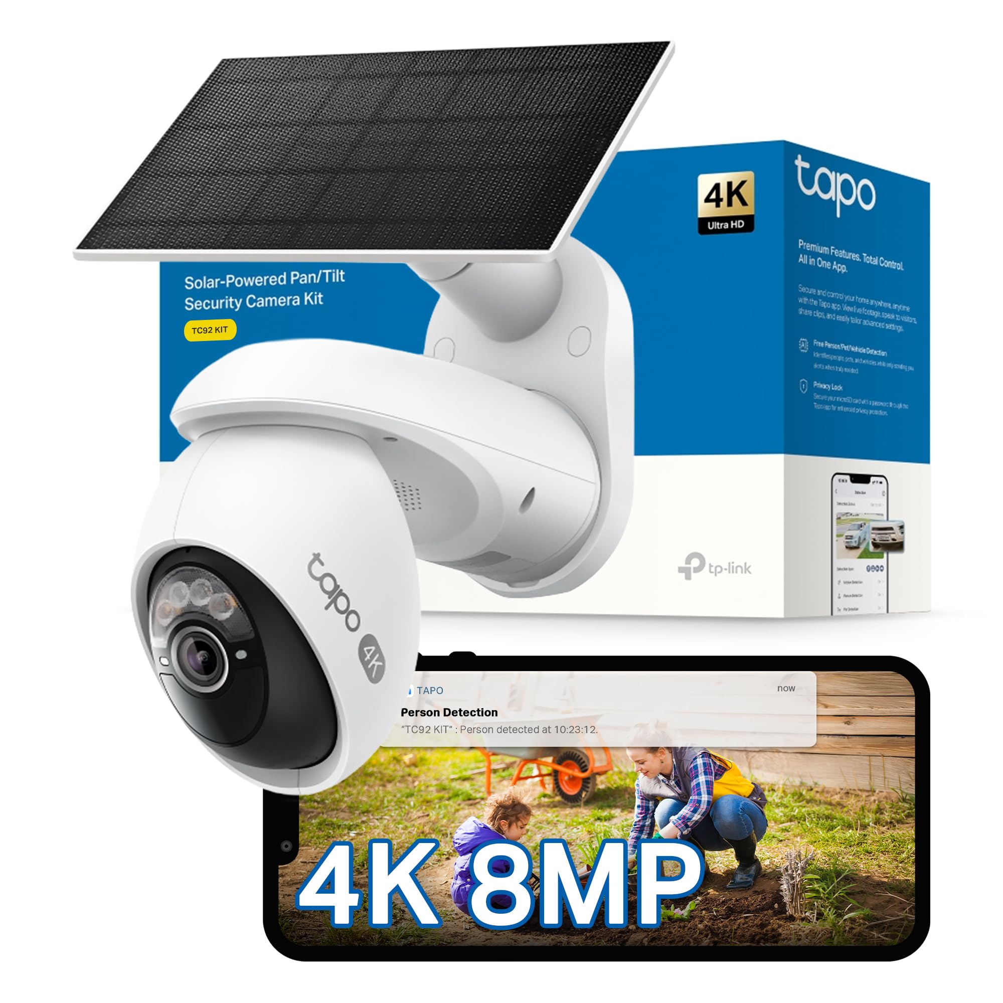 Tapo TC92 KIT 4K 8MP Solar Outdoor Security Camera Wireless CCTV Camera | Dual-Band Wi-Fi