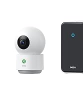 Two-part cylindrical device: black and white segmented upper portion with control buttons, mounted atop white rectangular base, appearing to be a compact smart home or air quality device.