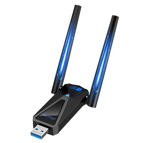 ElecMoga AC1300 USB 3.0 WiFi Adapter for PC Dual Band 2.4/5GHz WiFi Dongle                                                          5dBi Antennas