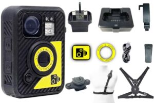 BR5 Body Worn Camera Internal Memory Wearable Body Cam Bodycam Bodyworn Personal Protection 1512P 2K Video and Audio Recording Security CCTV (BR5-X 128GB With Klick Fast Straps)