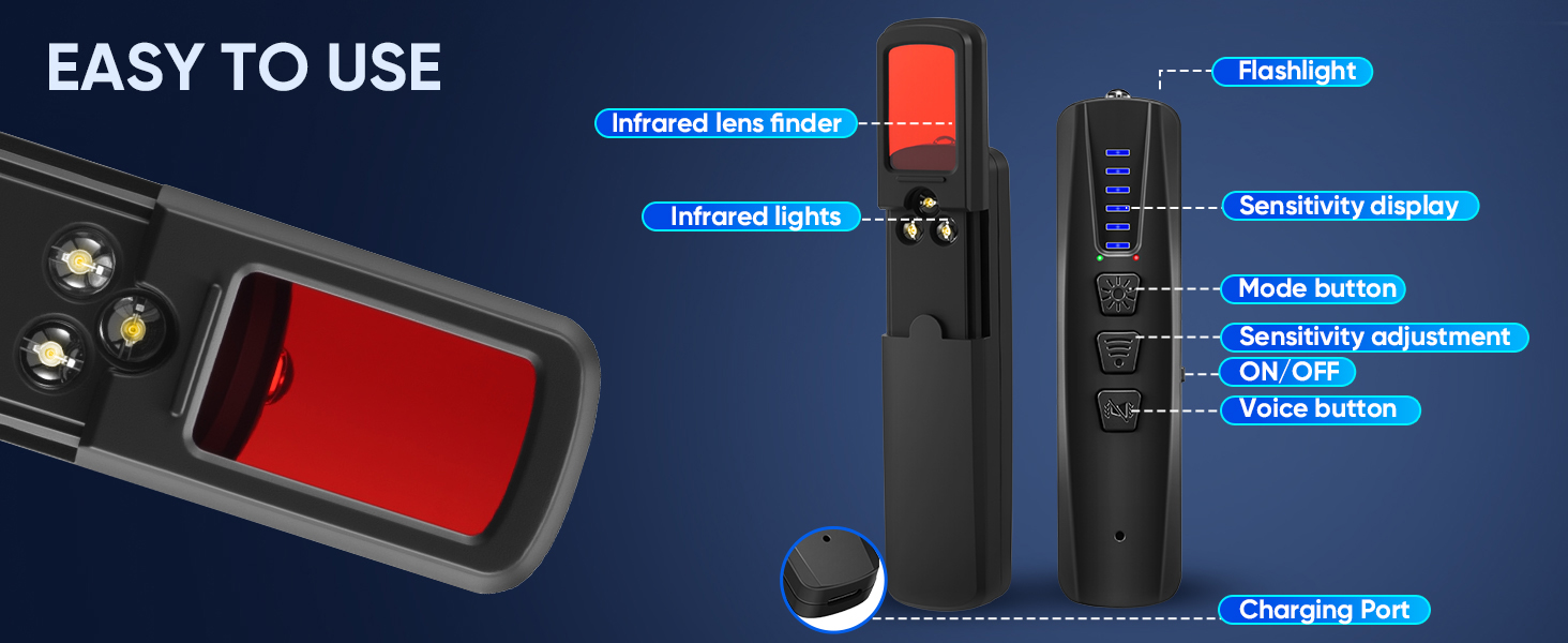 Text reads 'COMPREHENSIVE OF PRODUCT DETAILS'. Technical product features showing LED indicator lights and control interface with blue backlighting.