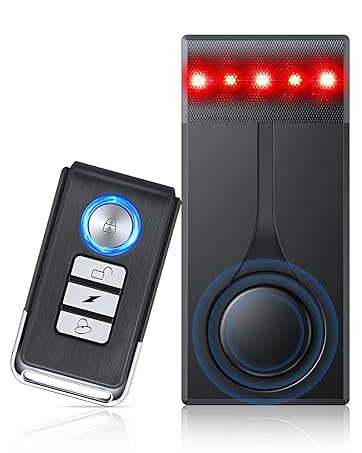 108dB Car Alarm System, Vehicle Anti-Theft Vibration Sensor Alarm & Red Light, Wireless Remote An...