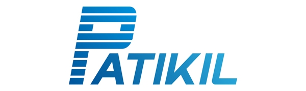Blue and white logo consisting of stylized letter 'P' made of horizontal lines, followed by text 'ATIKIL' in capital letters. The logo is set against a white background.